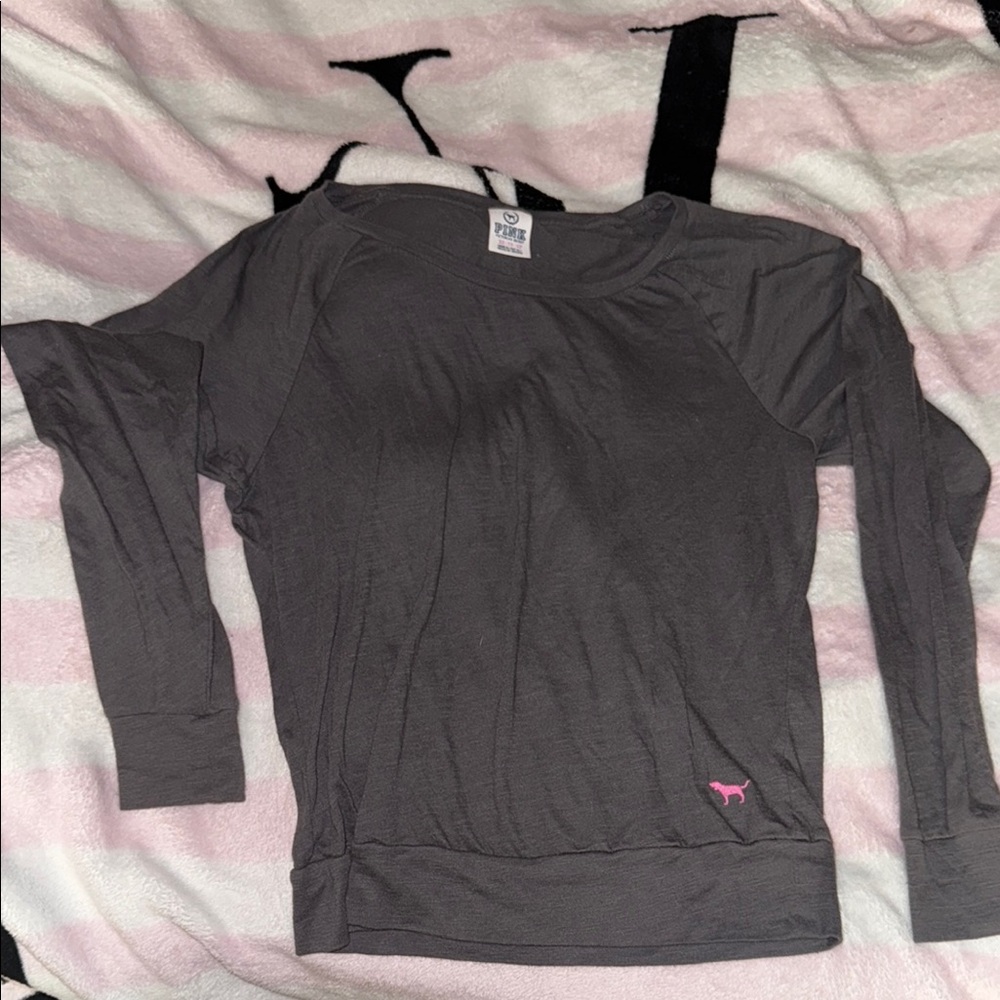 PINK Victoria's Secret Gray Relaxed Long Sleeve XS y2k